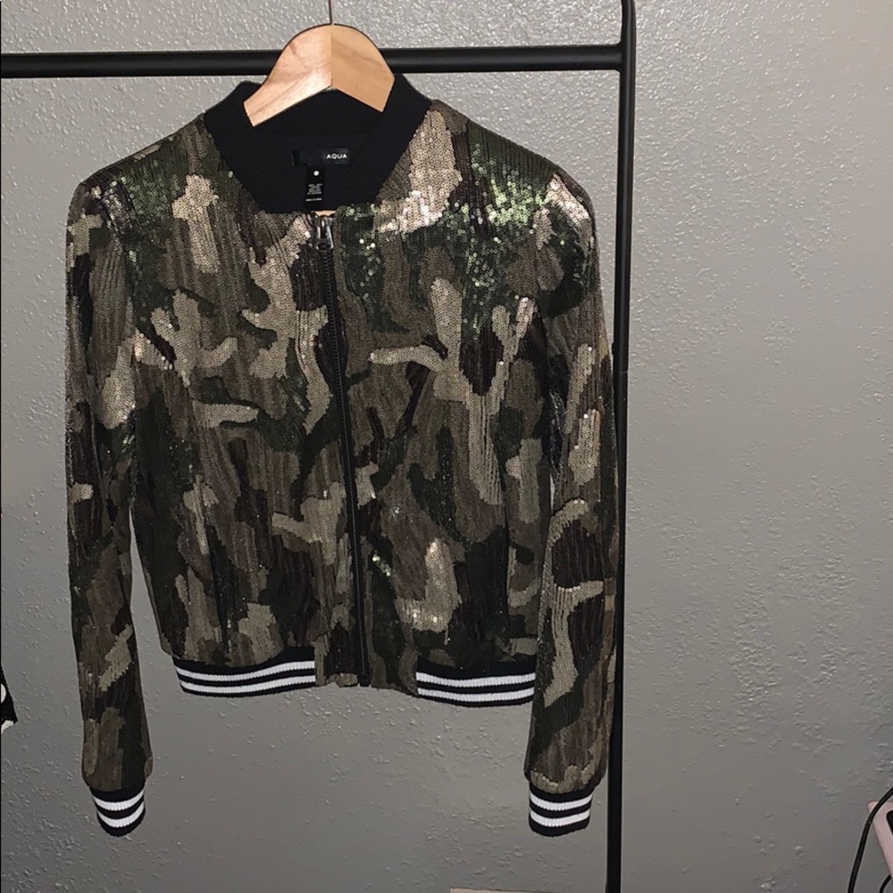 Sequin Camo Bomber Jacket